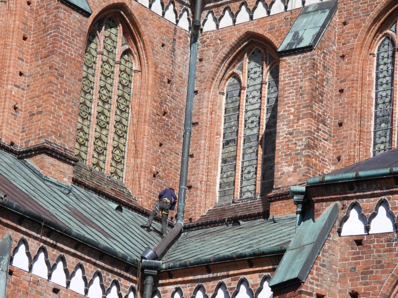 Doberan Fugen Obergaden Glasursteine Mauerwerk Höhenarbeiten