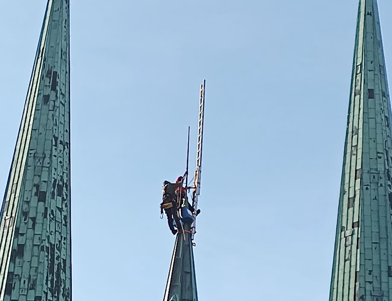 Lübeck Dom Dachreiter Turmbekrönung Höhenarbeit
